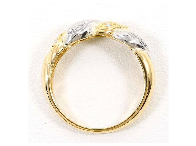 Autre Marque Diamantring aus PT900-Platin und 18K Gelbgold Golden - Ansicht 2