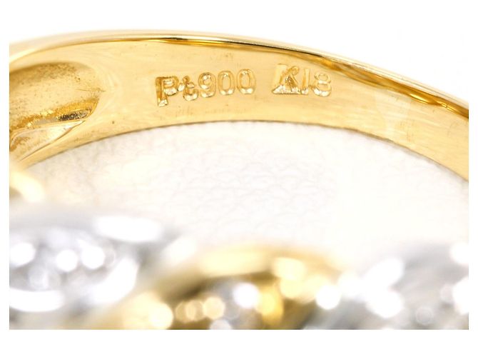Autre Marque Diamantring aus PT900-Platin und 18K Gelbgold Golden - Ansicht 4
