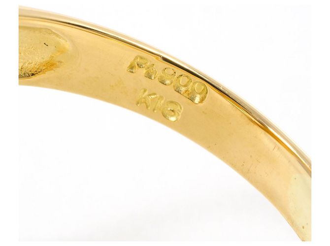 Autre Marque Anello a fascia in oro giallo 18K e platino con diamante verde D'oro - vista 4