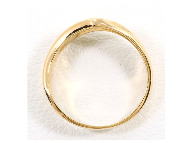 Autre Marque 18K Gelbgold- und Platinring mit grünem Diamanten Golden - Ansicht 2