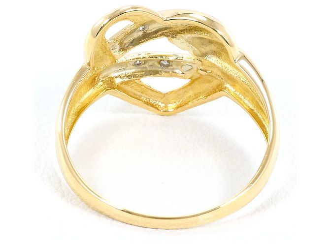 Autre Marque 18K Gelbgold- und Platinring mit grünem Diamanten Golden - Ansicht 3