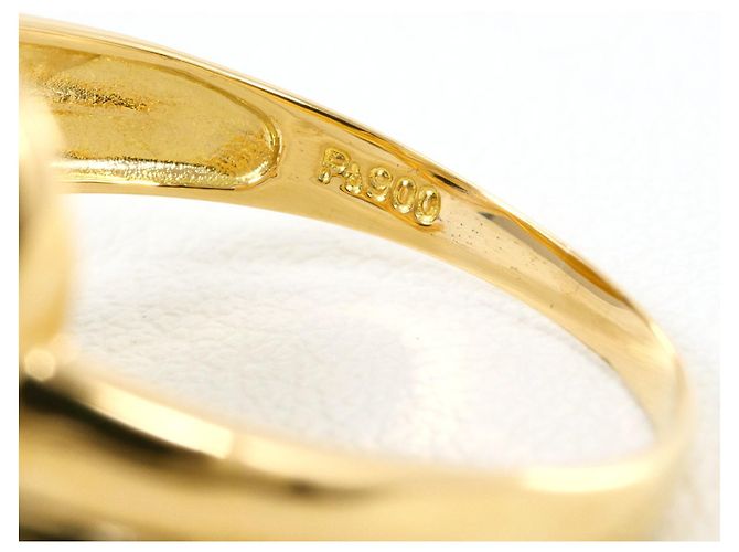 Autre Marque 18K Gelbgold- und Platinring mit grünem Diamanten Golden - Ansicht 4