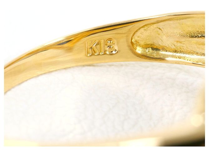Autre Marque 18K Gelbgold- und Platinring mit grünem Diamanten Golden - Ansicht 5