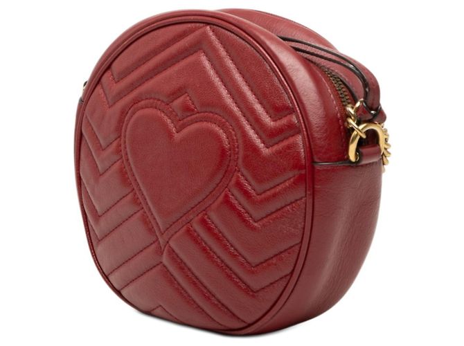 Bolsa de ombro Gucci GG Marmont acolchoada com corrente Vermelho - vista 2