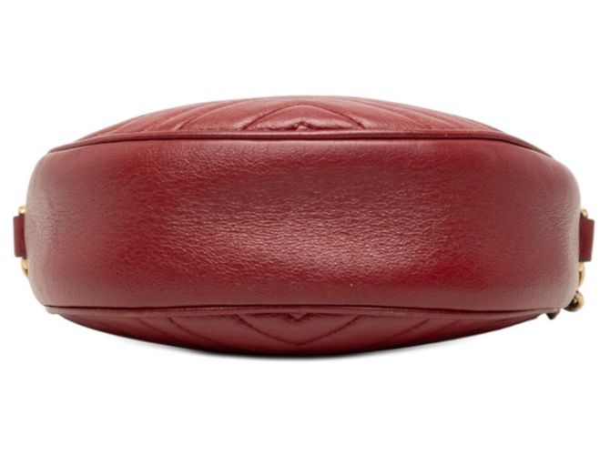 Bolsa de ombro Gucci GG Marmont acolchoada com corrente Vermelho - vista 3