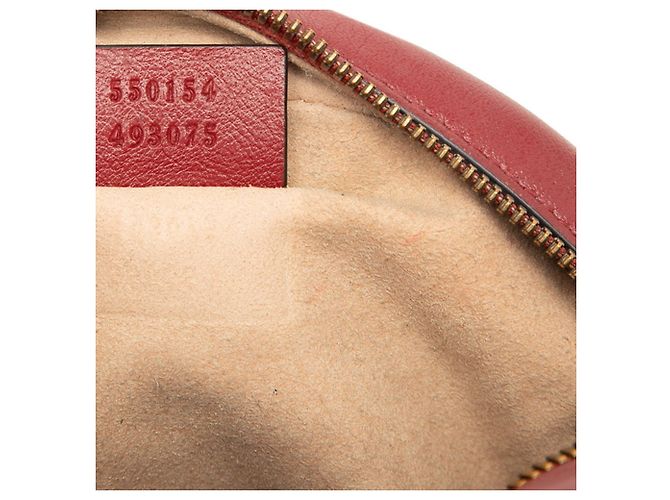 Bolsa de ombro Gucci GG Marmont acolchoada com corrente Vermelho - vista 6