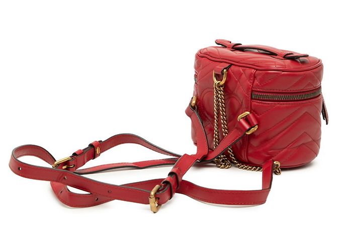 Gucci GG Marmont gesteppter Rucksack Rot - Ansicht 2