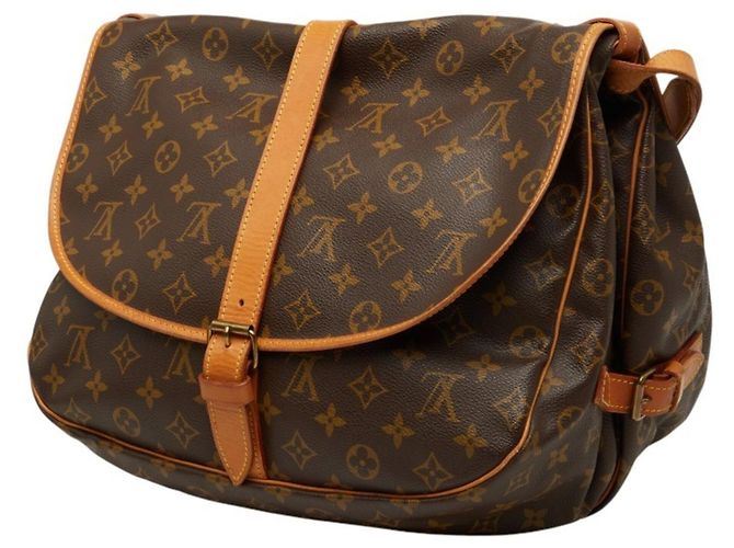 Borsa a tracolla Louis Vuitton Monogram Saumur 35 Marrone - vista 2