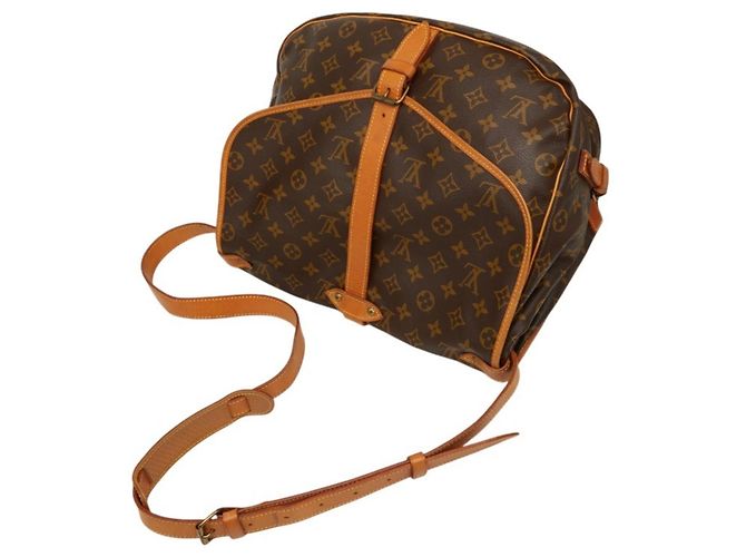 Borsa a tracolla Louis Vuitton Monogram Saumur 35 Marrone - vista 4