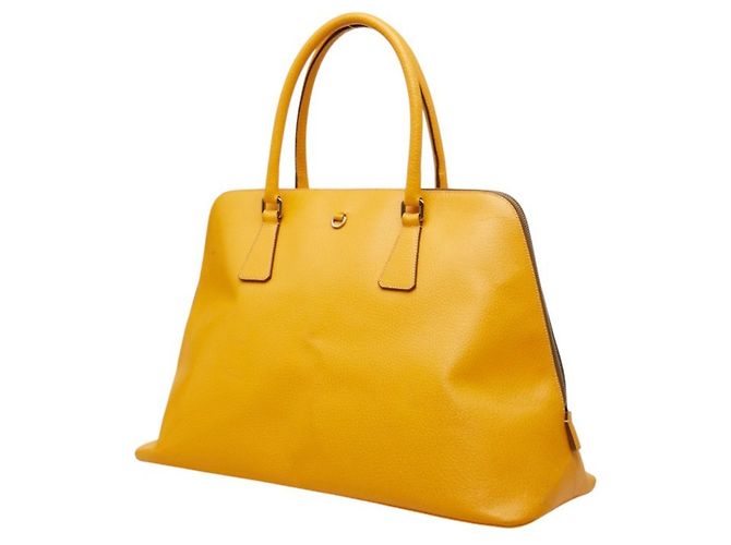 Borsa Boston in pelle gialla Prada Giallo - vista 2