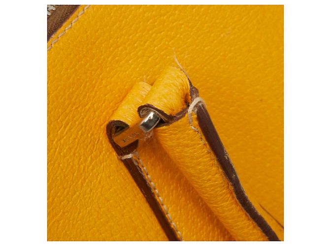 Borsa Boston in pelle gialla Prada Giallo - vista 9