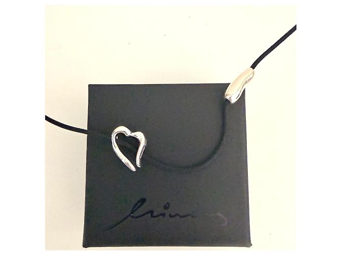 Autre Marque MINAS Darling Heart Collana in Argento 925 e Cordino Nero Multicolore - vista 13