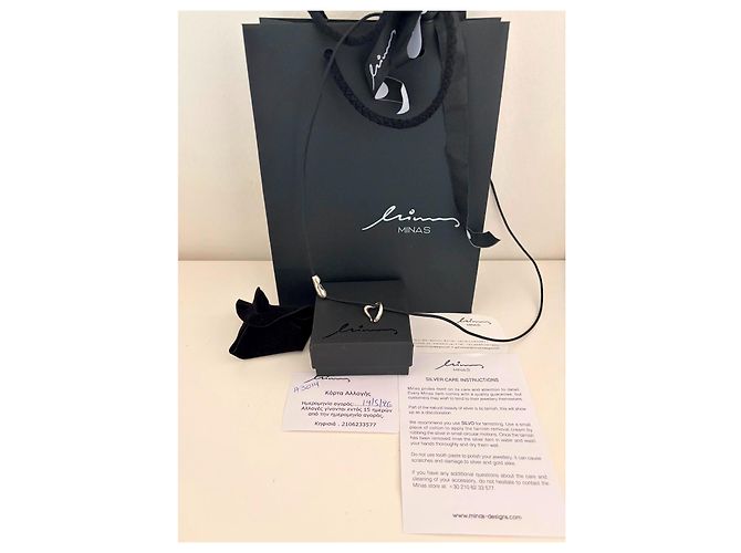 Autre Marque MINAS Darling Heart Collana in Argento 925 e Cordino Nero Multicolore - vista 18