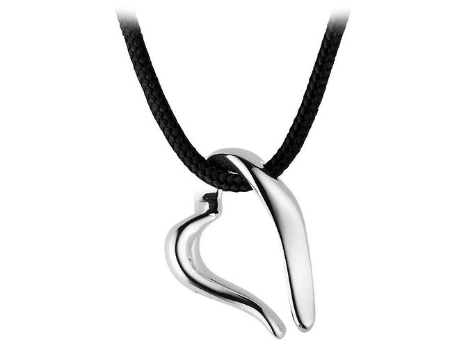 Autre Marque MINAS Darling Heart Collana in Argento 925 e Cordino Nero Multicolore - vista 4