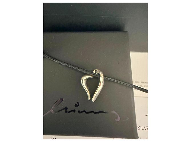 Autre Marque MINAS Darling Heart Collana in Argento 925 e Cordino Nero Multicolore - vista 8