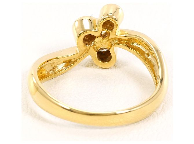 Autre Marque 18K Gelbgold-Ring mit braunem Diamanten Golden - Ansicht 4