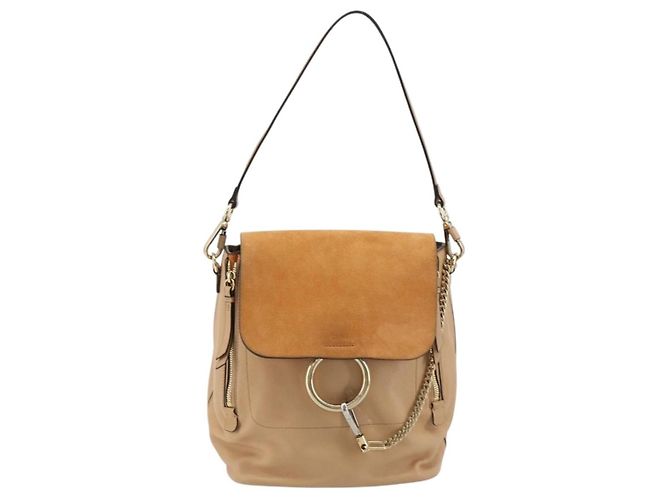 Chloé Chloe Faye Suede with Applique Mini Beige - vista 2