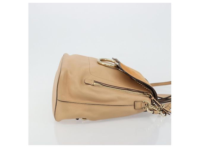 Chloé Chloe Faye Suede with Applique Mini Beige - vista 4