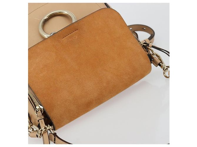 Chloé Chloe Faye Suede with Applique Mini Beige - vista 6