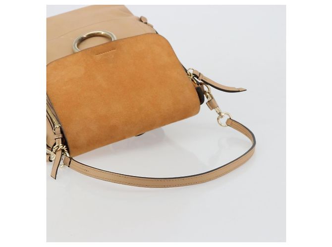 Chloé Chloe Faye Suede with Applique Mini Beige - vista 7