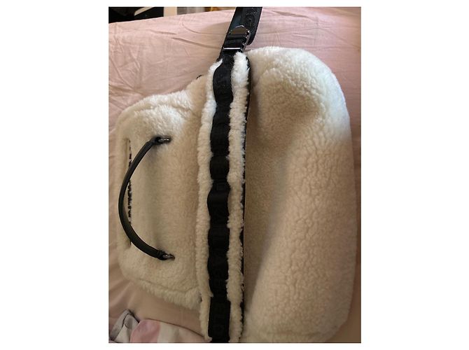 Karl Lagerfeld Borsa a Tracolla in Shearling Crema Crudo - vista 4