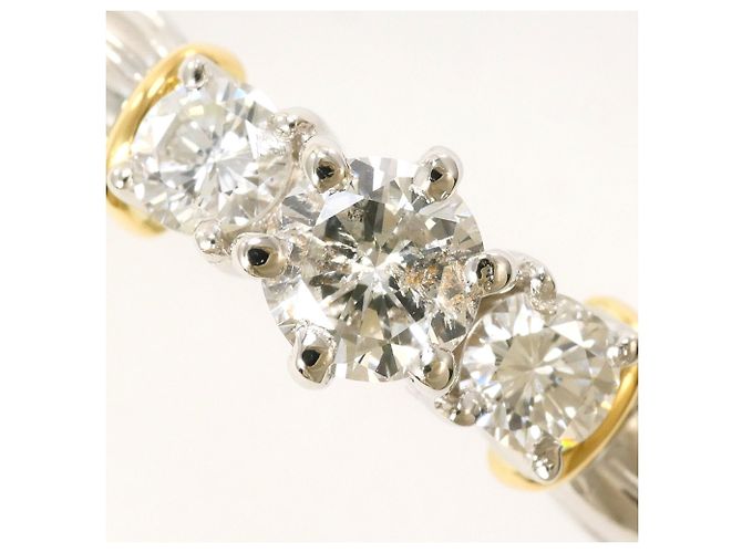 Autre Marque PT900 Platin- und 18K Gelbgold-Ring mit Diamant Golden - Ansicht 2