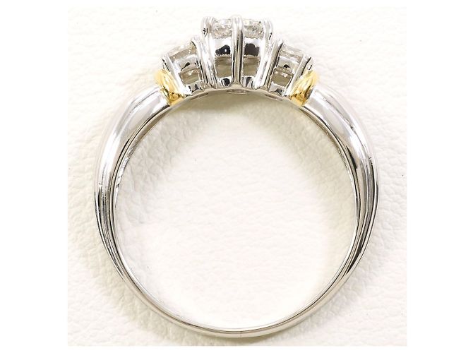 Autre Marque PT900 Platin- und 18K Gelbgold-Ring mit Diamant Golden - Ansicht 3