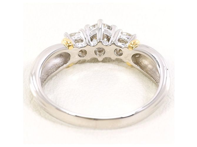 Autre Marque PT900 Platin- und 18K Gelbgold-Ring mit Diamant Golden - Ansicht 4