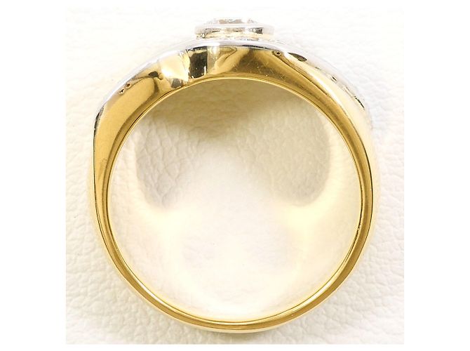 Autre Marque PT900 Platin 18K Gelbgold Diamantring Golden - Ansicht 3