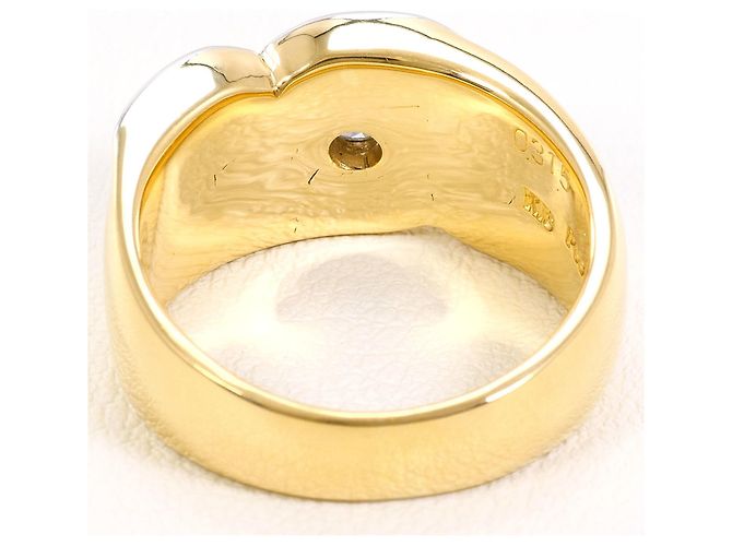 Autre Marque PT900 Platin 18K Gelbgold Diamantring Golden - Ansicht 4