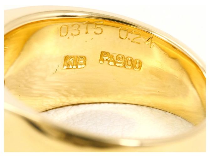 Autre Marque PT900 Platin 18K Gelbgold Diamantring Golden - Ansicht 5