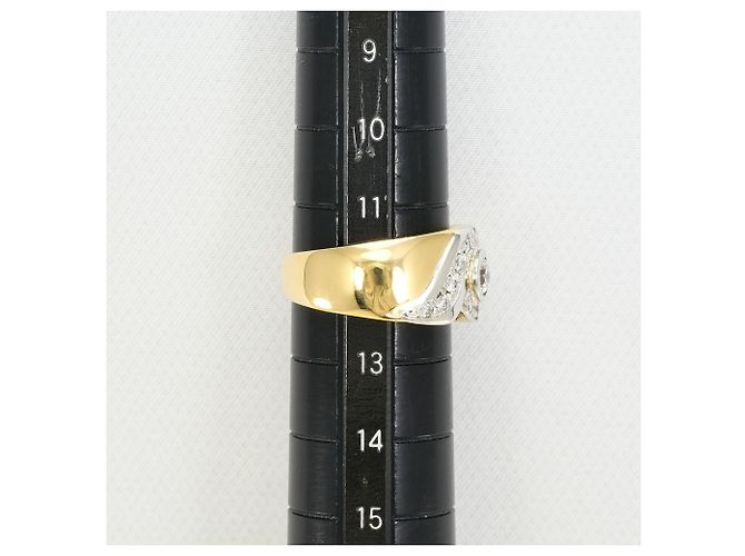 Autre Marque PT900 Platin 18K Gelbgold Diamantring Golden - Ansicht 7