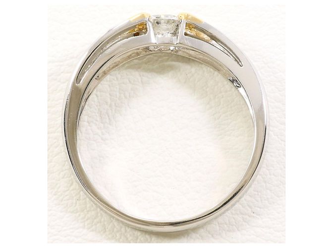 Autre Marque Anello a fascia elegante in platino e oro giallo e diamanti D'oro - vista 3
