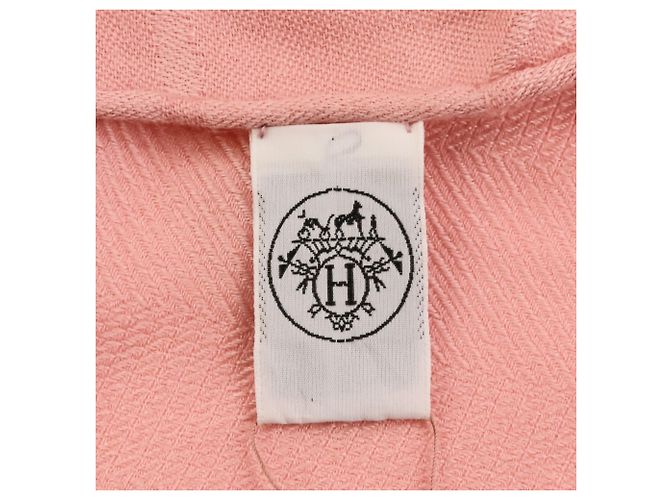 Hermès Stola in cashmere Hermes New Libris Rose Poudre Rosa - vista 10
