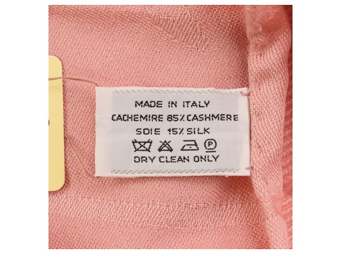 Hermès Stola in cashmere Hermes New Libris Rose Poudre Rosa - vista 11