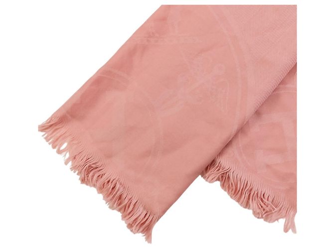 Hermès Stola in cashmere Hermes New Libris Rose Poudre Rosa - vista 3