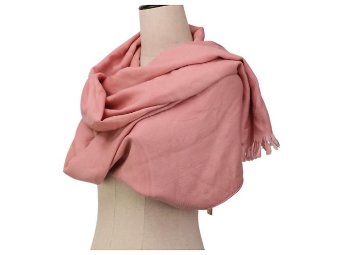 Hermès Stola in cashmere Hermes New Libris Rose Poudre Rosa - vista 7
