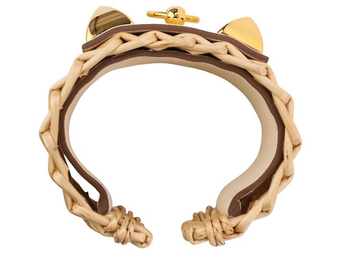 Hermès Bracciale rigido Hermes Collier de Chien Medor Picnic Beige D'oro - vista 8