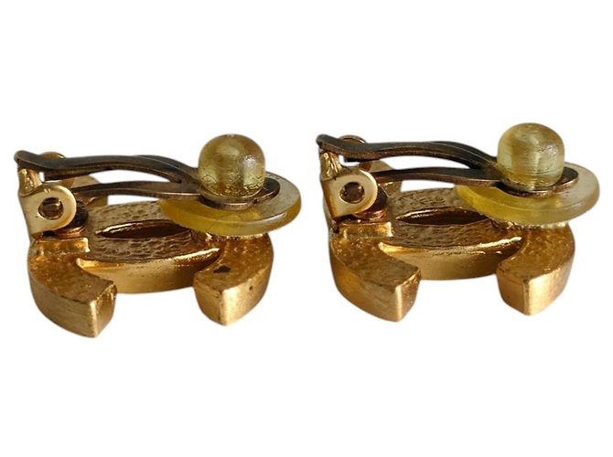 Chanel 01A Coco Mark Gold Clip-Ohrringe Golden - Ansicht 3