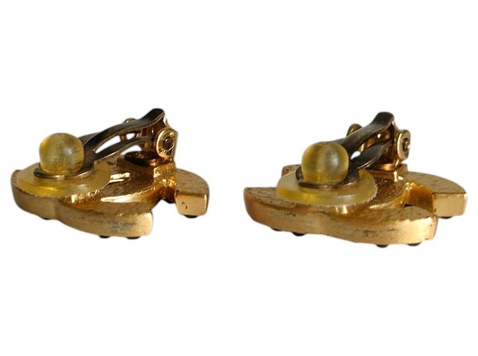 Chanel 01A Coco Mark Gold Clip-Ohrringe Golden - Ansicht 4