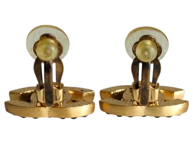 Chanel 01A Coco Mark Gold Clip-Ohrringe Golden - Ansicht 5