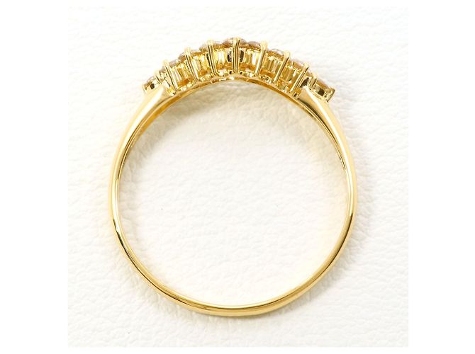 Autre Marque 18K Gelbgold-Ring mit braunem Diamanten Golden - Ansicht 2