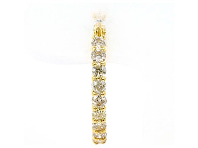 Autre Marque Orecchini a cerchio in oro giallo 18K e diamanti D'oro - vista 2