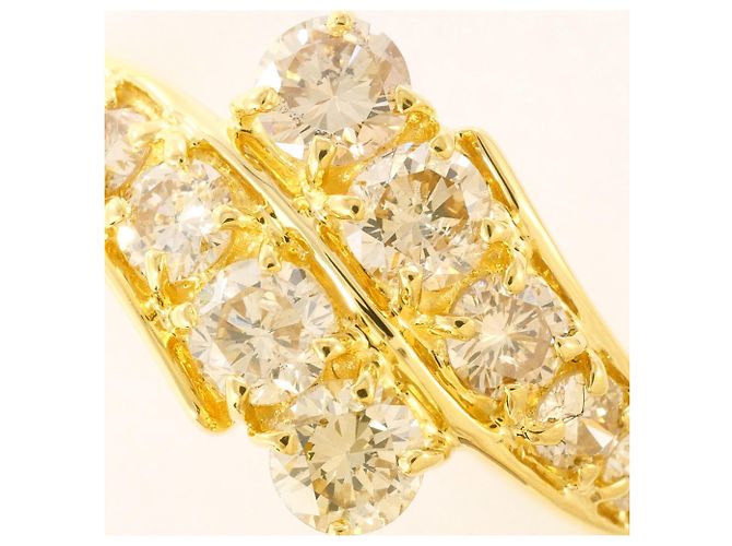 Autre Marque 18K Gelbgold-Ring mit braunem Diamanten Golden - Ansicht 2