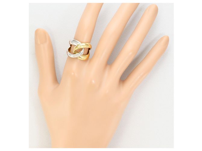 Autre Marque Platin- und Gelbgold-Ring mit Diamant Golden - Ansicht 7