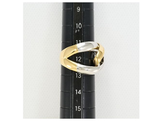 Autre Marque Platin- und Gelbgold-Ring mit Diamant Golden - Ansicht 8