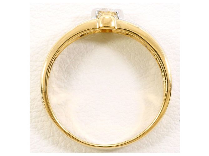 Autre Marque Platin- und Gelbgold-Ring mit Diamant Golden - Ansicht 3