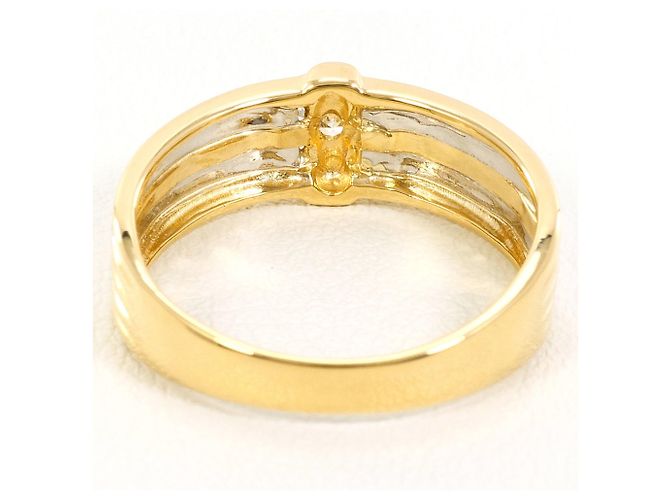 Autre Marque Platin- und Gelbgold-Ring mit Diamant Golden - Ansicht 4