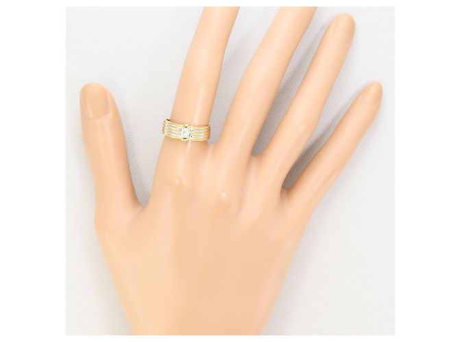 Autre Marque Platin- und Gelbgold-Ring mit Diamant Golden - Ansicht 7