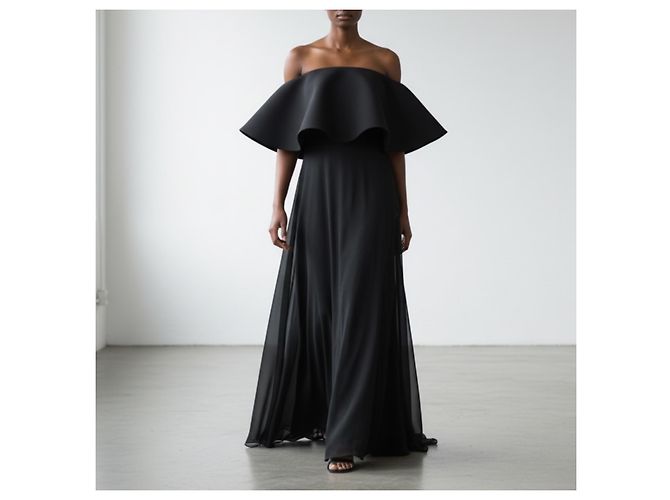 Jacquemus La Robe Vela Schwarzes Maxikleid - Ansicht 2